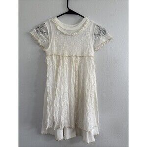 Vtg JM Originals Ellenville Ny‎ Kids Dress 10 White Lace Victorian Mormon USA